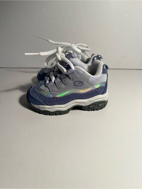 Skechers BABY Purple Iridescent Trainer Sneakers size 3 🎀🎀🎀